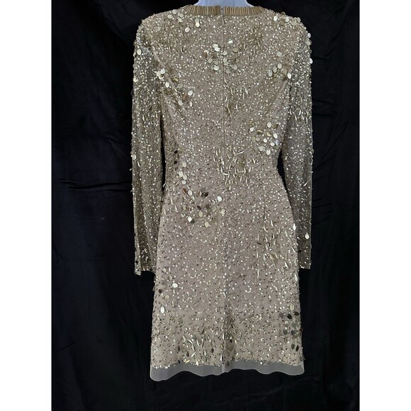 Aiden Mattox Gold Beaded Sequins Formal Dress - Picture 6 of 10